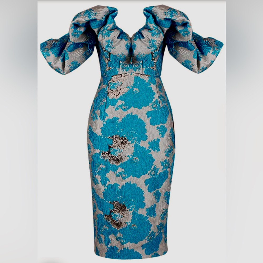 Mint Condition Blue Midi elayathelable Dress - Picture 5 of 5